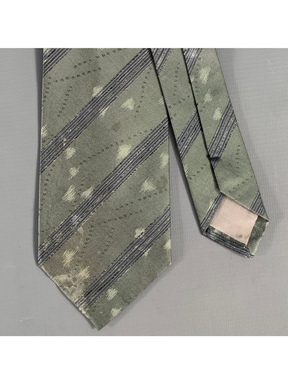 ISSEY MIYAKE Gray Navy Jacquard Silk Tie